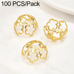 Confezione da 100 pezzi di copriperline a forma di fiore cavo placcati in oro, distanziatori per la creazione di gioielli fai da te., Circular Hollow 10mm, Solid Vertical Striped Bead Cap 8mm, 8-Pointed Star Flower Cap 8mm, 8-Pointed Star Flower Cap 11...