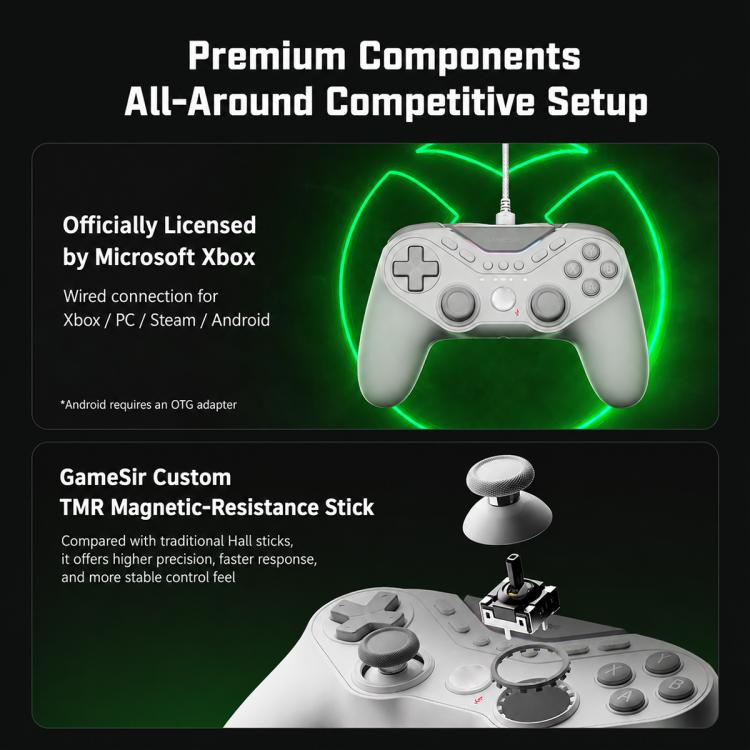 GameSir T3 Pro Tarantula Controller di gioco cablato per Xbox, PC, Steam e Android, T3 Pro