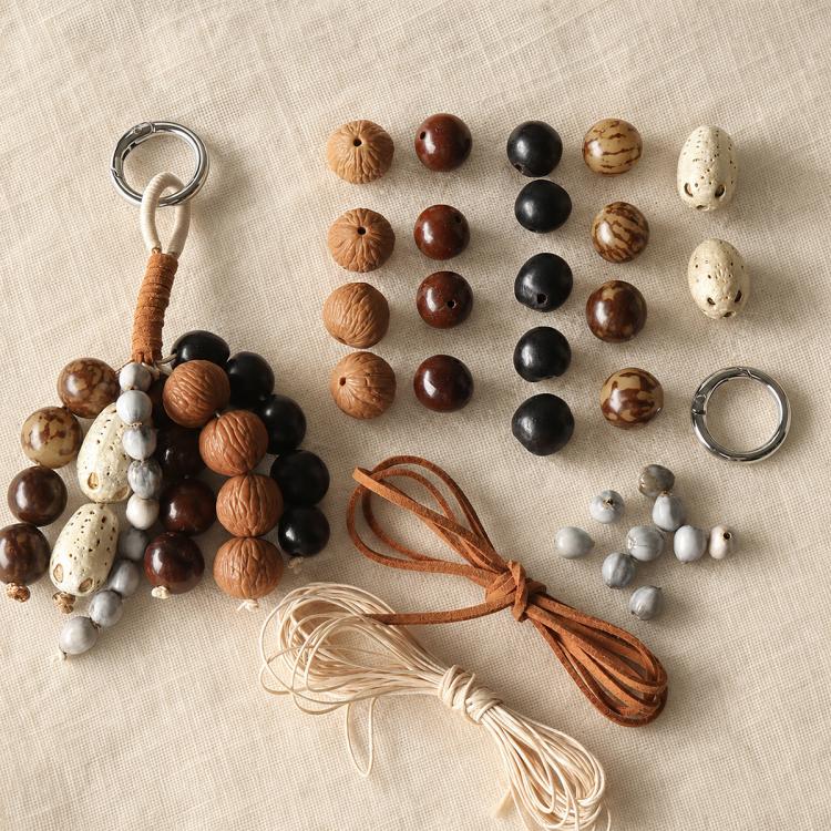 Perline Bodhi naturali a 18 semi, sfuse, per braccialetti fai da te e accessori., Small Bead Strand Set, Duck Tendon Vine Set, Full Strand Beads Set