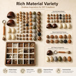 Perline Bodhi naturali a 18 semi, sfuse, per braccialetti fai da te e accessori., Small Bead Strand Set, Duck Tendon Vine Set, Full Strand Beads Set