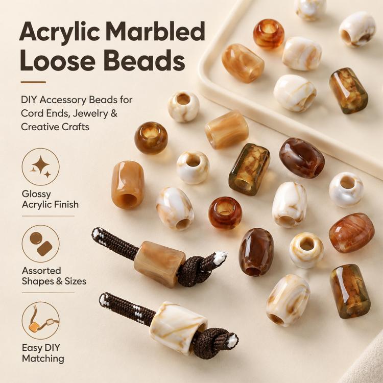 20 pezzi/confezione Perline acriliche a foro largo Accessori fai da te, Milk Coffee 12 x 10 mm, Caramel 12 x 10 mm, Earthy Brown 12 x 10 mm, Large Milk Coffee 15 x 13 mm, Milk Coffee 12 x 13 mm, Small Milk Coffee 10 x 8 mm, Milk Coffee 13 x 17 mm      ...