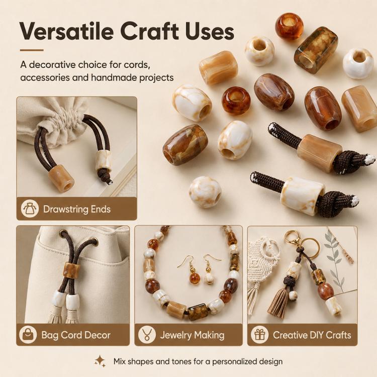20 pezzi/confezione Perline acriliche a foro largo Accessori fai da te, Milk Coffee 12 x 10 mm, Caramel 12 x 10 mm, Earthy Brown 12 x 10 mm, Large Milk Coffee 15 x 13 mm, Milk Coffee 12 x 13 mm, Small Milk Coffee 10 x 8 mm, Milk Coffee 13 x 17 mm      ...