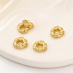 Confezione da 5 perline distanziatrici con foro e zirconi incastonati, placcate in oro, per la creazione di gioielli fai da te., Honeycomb Coin Zircon 4.5mm, Dual-Hole Zircon Bead, Zircon Heart-Shaped Bead, Planet Orbit Zircon, Zircon Spacer 6mm       ...
