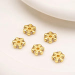 Confezione da 5 perline distanziatrici con foro e zirconi incastonati, placcate in oro, per la creazione di gioielli fai da te., Honeycomb Coin Zircon 4.5mm, Dual-Hole Zircon Bead, Zircon Heart-Shaped Bead, Planet Orbit Zircon, Zircon Spacer 6mm       ...