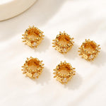 Confezione da 5 perline distanziatrici con foro e zirconi incastonati, placcate in oro, per la creazione di gioielli fai da te., Dual-Hole Snowflake Bead, Snowflake Bow Diamond Bead, Hexagonal Zircon Bead 8mm, 2-row Diamond Pig Nose Oval               ...