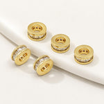 Confezione da 5 perline distanziatrici con foro e zirconi incastonati, placcate in oro, per la creazione di gioielli fai da te., Dual-Hole Snowflake Bead, Snowflake Bow Diamond Bead, Hexagonal Zircon Bead 8mm, 2-row Diamond Pig Nose Oval               ...
