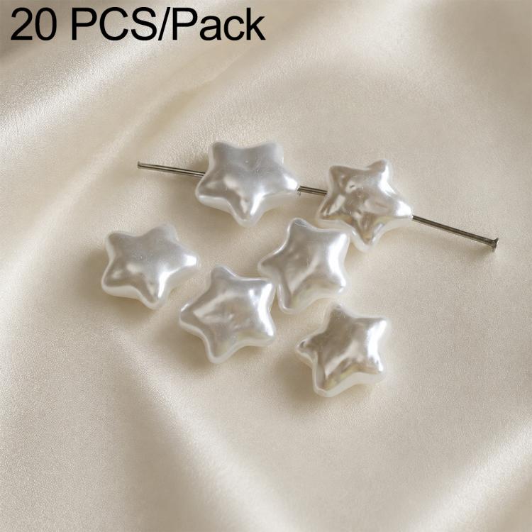 Confezione da 20 perline irregolari in finta perla, accessori fai da te per laccetti per cellulari., Glossy White Star Bead, Large Beige Star Bead, Beige Bead, Beige Wrinkled Teardrop Bead, Irregular White Wrinkled  Bead, Beige Wrinkled Rice Bead      ...