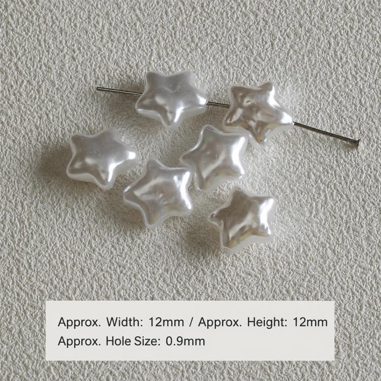 Confezione da 20 perline irregolari in finta perla, accessori fai da te per laccetti per cellulari., Glossy White Star Bead, Large Beige Star Bead, Beige Bead, Beige Wrinkled Teardrop Bead, Irregular White Wrinkled  Bead, Beige Wrinkled Rice Bead      ...