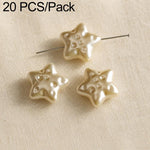 Confezione da 20 perline irregolari in finta perla, accessori fai da te per laccetti per cellulari., Glossy White Star Bead, Large Beige Star Bead, Beige Bead, Beige Wrinkled Teardrop Bead, Irregular White Wrinkled  Bead, Beige Wrinkled Rice Bead      ...