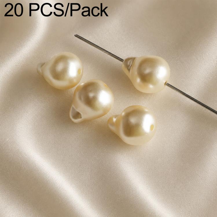 Confezione da 20 perline irregolari in finta perla, accessori fai da te per laccetti per cellulari., Glossy White Star Bead, Large Beige Star Bead, Beige Bead, Beige Wrinkled Teardrop Bead, Irregular White Wrinkled  Bead, Beige Wrinkled Rice Bead      ...