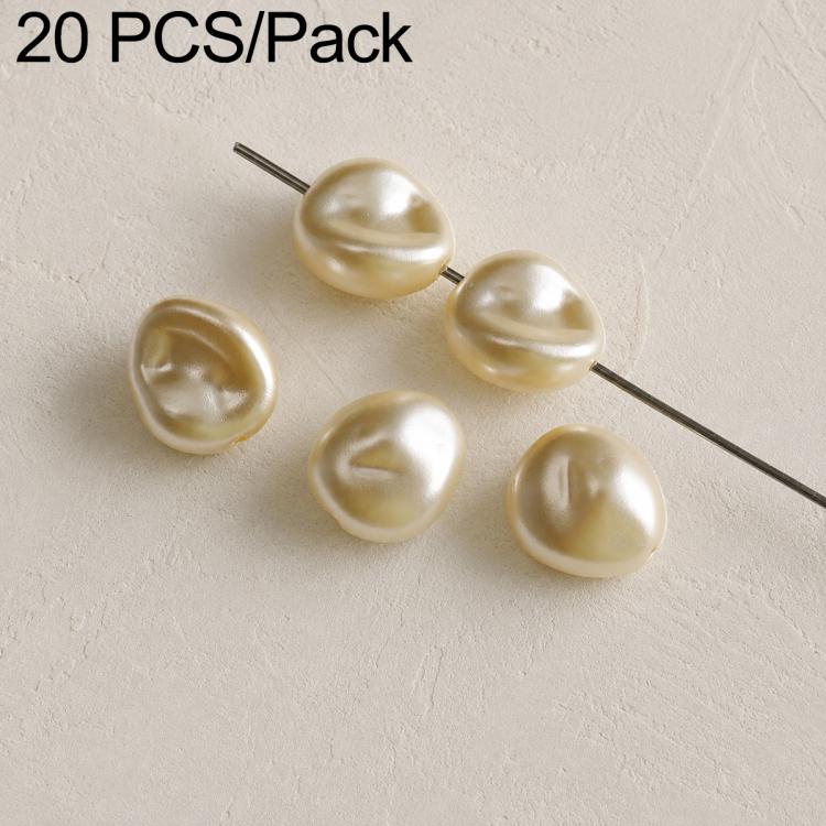 Confezione da 20 perline irregolari in finta perla, accessori fai da te per laccetti per cellulari., Glossy White Star Bead, Large Beige Star Bead, Beige Bead, Beige Wrinkled Teardrop Bead, Irregular White Wrinkled  Bead, Beige Wrinkled Rice Bead      ...