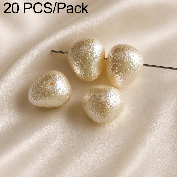 Confezione da 20 perline irregolari in finta perla, accessori fai da te per laccetti per cellulari., Glossy White Star Bead, Large Beige Star Bead, Beige Bead, Beige Wrinkled Teardrop Bead, Irregular White Wrinkled  Bead, Beige Wrinkled Rice Bead      ...
