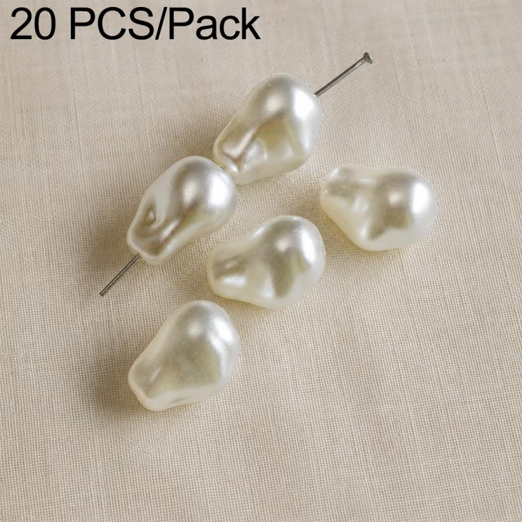 Confezione da 20 perline irregolari in finta perla, accessori fai da te per laccetti per cellulari., Glossy White Star Bead, Large Beige Star Bead, Beige Bead, Beige Wrinkled Teardrop Bead, Irregular White Wrinkled  Bead, Beige Wrinkled Rice Bead      ...