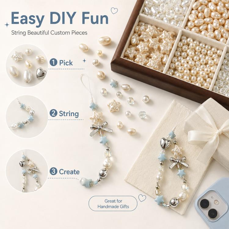 Accessori fai da te con perline finte irregolari effetto perla per cinturini per cellulari