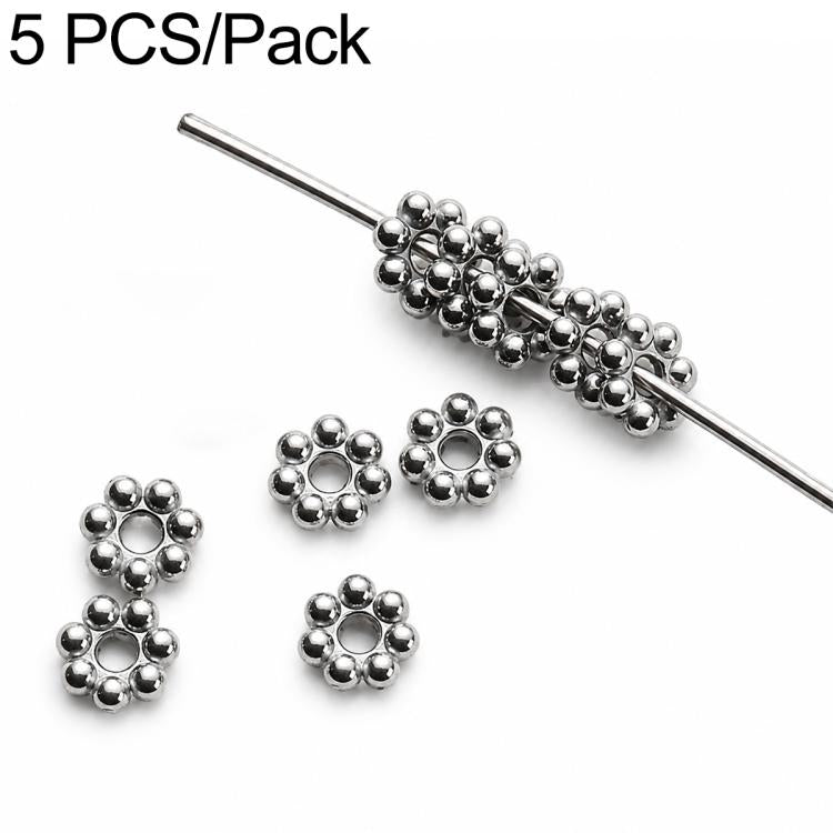 Set di 2 distanziatori e perline in acciaio al titanio antiossidante, accessori fai da te per cinturini per cellulari., Spacer Bead 3 mm, Spacer Bead 4 mm, Spacer Bead 5 mm, Spacer Bead 6 mm, Spacer Bead 8 mm, Flower Spacer Bead 5 mm, Pumpkin Bead 4 mm...