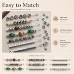Set di 2 distanziatori e perline in acciaio al titanio antiossidante, accessori fai da te per cinturini per cellulari., Spacer Bead 3 mm, Spacer Bead 4 mm, Spacer Bead 5 mm, Spacer Bead 6 mm, Spacer Bead 8 mm, Flower Spacer Bead 5 mm, Pumpkin Bead 4 mm...