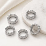 Confezione da 5 perline distanziatrici con foro e zirconi incastonati, placcate in oro, per la creazione di gioielli fai da te., Rose Bead 4.5x10mm Hole 6mm, Zircon Bead Ring 3.7x11.7x9mm, Oval Diamond 4.7x8mm Hole 2.2mm, Ripple Pattern Round Bead 8mm ...