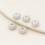 Confezione da 5 perline distanziatrici con foro e zirconi incastonati, placcate in oro, per la creazione di gioielli fai da te., Rose Bead 4.5x10mm Hole 6mm, Zircon Bead Ring 3.7x11.7x9mm, Oval Diamond 4.7x8mm Hole 2.2mm, Ripple Pattern Round Bead 8mm ...