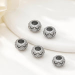 Confezione da 5 perline distanziatrici con foro e zirconi incastonati, placcate in oro, per la creazione di gioielli fai da te., Rose Bead 4.5x10mm Hole 6mm, Zircon Bead Ring 3.7x11.7x9mm, Oval Diamond 4.7x8mm Hole 2.2mm, Ripple Pattern Round Bead 8mm ...