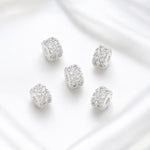 Confezione da 5 perline distanziatrici con foro e zirconi incastonati, placcate in oro, per la creazione di gioielli fai da te., Rose Bead 4.5x10mm Hole 6mm, Zircon Bead Ring 3.7x11.7x9mm, Oval Diamond 4.7x8mm Hole 2.2mm, Ripple Pattern Round Bead 8mm ...