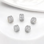 Confezione da 5 perline distanziatrici con foro e zirconi incastonati, placcate in oro, per la creazione di gioielli fai da te., Rose Bead 4.5x10mm Hole 6mm, Zircon Bead Ring 3.7x11.7x9mm, Oval Diamond 4.7x8mm Hole 2.2mm, Ripple Pattern Round Bead 8mm ...