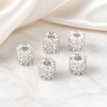Confezione da 5 perline distanziatrici con foro e zirconi incastonati, placcate in oro, per la creazione di gioielli fai da te., Dual-Row Zircon 9mm, Wheel Bead 3.3x8.1x5mm, Horse-eye Zircon Bead 3.45x7.6x5mm, Cross Bead 5.6mm Hole 1.35mm              ...