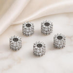 Confezione da 5 perline distanziatrici con foro e zirconi incastonati, placcate in oro, per la creazione di gioielli fai da te., Dual-Row Zircon 9mm, Wheel Bead 3.3x8.1x5mm, Horse-eye Zircon Bead 3.45x7.6x5mm, Cross Bead 5.6mm Hole 1.35mm              ...