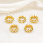 Confezione da 5 perline distanziatrici con foro e zirconi incastonati, placcate in oro, per la creazione di gioielli fai da te., Dual-Row Zircon 9mm, Wheel Bead 3.3x8.1x5mm, Horse-eye Zircon Bead 3.45x7.6x5mm, Cross Bead 5.6mm Hole 1.35mm              ...
