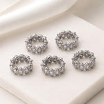 Confezione da 5 perline distanziatrici con foro e zirconi incastonati, placcate in oro, per la creazione di gioielli fai da te., Dual-Row Zircon 9mm, Wheel Bead 3.3x8.1x5mm, Horse-eye Zircon Bead 3.45x7.6x5mm, Cross Bead 5.6mm Hole 1.35mm              ...