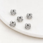 Confezione da 5 perline distanziatrici con foro e zirconi incastonati, placcate in oro, per la creazione di gioielli fai da te., Dual-Row Zircon 9mm, Wheel Bead 3.3x8.1x5mm, Horse-eye Zircon Bead 3.45x7.6x5mm, Cross Bead 5.6mm Hole 1.35mm              ...