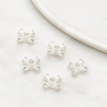 Confezione da 5 perline distanziatrici con foro e zirconi incastonati, placcate in oro, per la creazione di gioielli fai da te., Dual-Row Zircon 9mm, Wheel Bead 3.3x8.1x5mm, Horse-eye Zircon Bead 3.45x7.6x5mm, Cross Bead 5.6mm Hole 1.35mm              ...