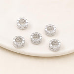 Confezione da 5 perline distanziatrici con foro e zirconi incastonati, placcate in oro, per la creazione di gioielli fai da te., Large Hole Diamond Coin 4.3x9x5.8mm, Zircon Cloud Bead 5.8x7.8x3.35mm, Zircon Spacer Bead 5.6x8.8x4.9mm                    ...