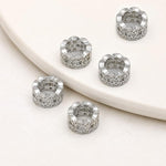 Confezione da 5 perline distanziatrici con foro e zirconi incastonati, placcate in oro, per la creazione di gioielli fai da te., Large Hole Diamond Coin 4.3x9x5.8mm, Zircon Cloud Bead 5.8x7.8x3.35mm, Zircon Spacer Bead 5.6x8.8x4.9mm                    ...