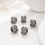 Confezione da 5 perline distanziatrici con foro e zirconi incastonati, placcate in oro, per la creazione di gioielli fai da te., Large Hole Diamond Coin 4.3x9x5.8mm, Zircon Cloud Bead 5.8x7.8x3.35mm, Zircon Spacer Bead 5.6x8.8x4.9mm                    ...