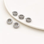 Confezione da 5 perline distanziatrici con foro e zirconi incastonati, placcate in oro, per la creazione di gioielli fai da te., Large Hole Diamond Coin 4.3x9x5.8mm, Zircon Cloud Bead 5.8x7.8x3.35mm, Zircon Spacer Bead 5.6x8.8x4.9mm                    ...