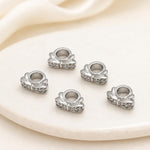 Confezione da 5 perline distanziatrici con foro e zirconi incastonati, placcate in oro, per la creazione di gioielli fai da te., Large Hole Diamond Coin 4.3x9x5.8mm, Zircon Cloud Bead 5.8x7.8x3.35mm, Zircon Spacer Bead 5.6x8.8x4.9mm                    ...