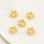 Confezione da 5 perline distanziatrici con foro e zirconi incastonati, placcate in oro, per la creazione di gioielli fai da te., Large Hole Diamond Coin 4.3x9x5.8mm, Zircon Cloud Bead 5.8x7.8x3.35mm, Zircon Spacer Bead 5.6x8.8x4.9mm                    ...