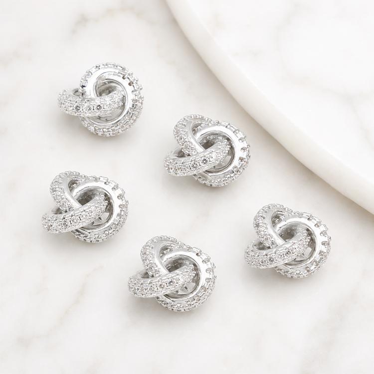 Confezione da 5 perline distanziatrici con foro e zirconi incastonati, placcate in oro, per la creazione di gioielli fai da te., Large Hole Diamond Coin 4.3x9x5.8mm, Zircon Cloud Bead 5.8x7.8x3.35mm, Zircon Spacer Bead 5.6x8.8x4.9mm                    ...