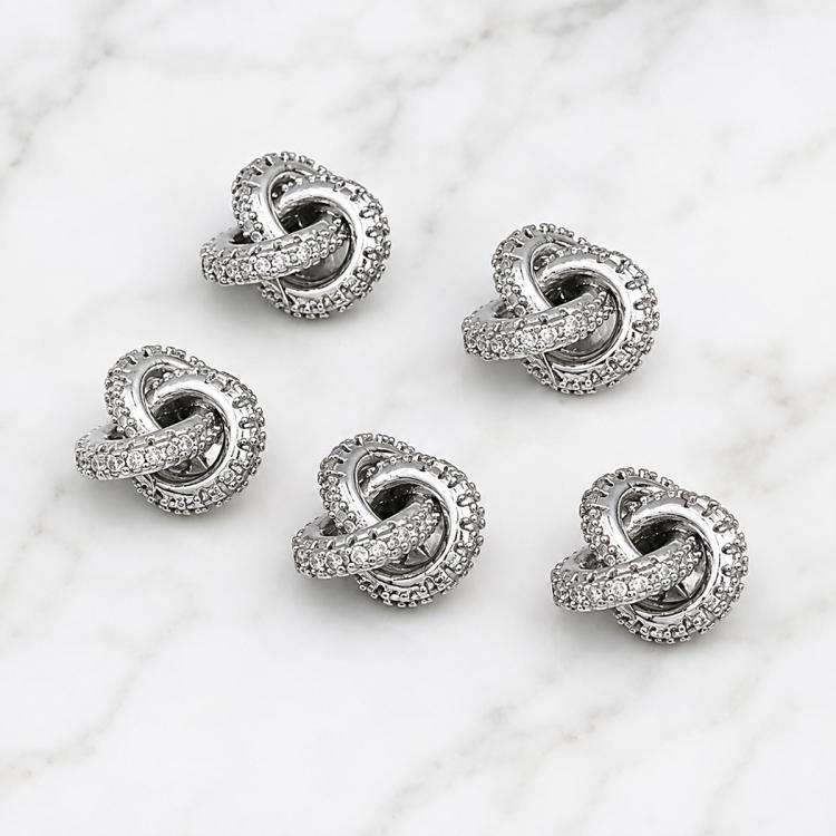 Confezione da 5 perline distanziatrici con foro e zirconi incastonati, placcate in oro, per la creazione di gioielli fai da te., Large Hole Diamond Coin 4.3x9x5.8mm, Zircon Cloud Bead 5.8x7.8x3.35mm, Zircon Spacer Bead 5.6x8.8x4.9mm                    ...