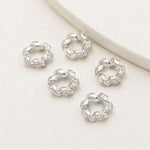 Confezione da 5 perline distanziatrici con foro e zirconi incastonati, placcate in oro, per la creazione di gioielli fai da te., Zircon Twisted Loop Bead 10x10.4x6mm, Square Zircon Hexagoan Bead 10mm