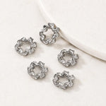 Confezione da 5 perline distanziatrici con foro e zirconi incastonati, placcate in oro, per la creazione di gioielli fai da te., Zircon Twisted Loop Bead 10x10.4x6mm, Square Zircon Hexagoan Bead 10mm
