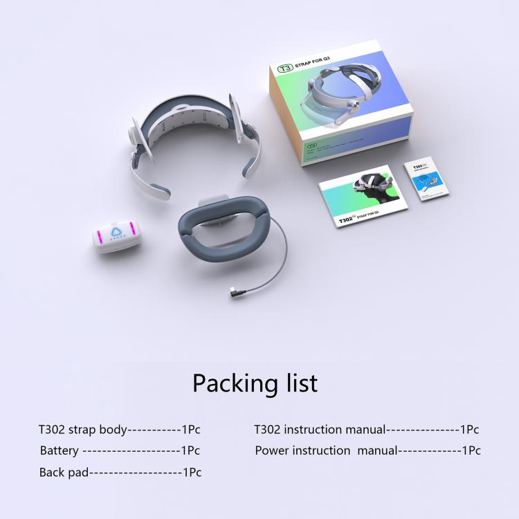 Cinghia di fissaggio FIIT VR T302 per Meta Quest 3 / Quest 3S, FIIT VR T302 Power