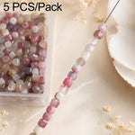 Set di 5 perline sciolte sfaccettate naturali, accessori fai da te per bracciali e collane., Blue Apatite, Pink Opal, Alxa Faceted Round Bead, Grade A Turquoise, Alxa Faceted Cube Bead, Australian Jade, Violet, Blue Apatite Faceted Abacus, Grey Moonsto...