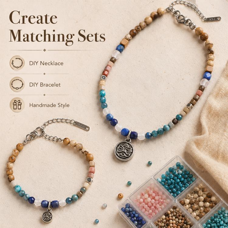 Set di 5 perline sciolte sfaccettate naturali, accessori fai da te per bracciali e collane., Blue Apatite, Pink Opal, Alxa Faceted Round Bead, Grade A Turquoise, Alxa Faceted Cube Bead, Australian Jade, Violet, Blue Apatite Faceted Abacus, Grey Moonsto...
