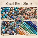 Set di 5 perline sciolte sfaccettate naturali, accessori fai da te per bracciali e collane., Blue Apatite, Pink Opal, Alxa Faceted Round Bead, Grade A Turquoise, Alxa Faceted Cube Bead, Australian Jade, Violet, Blue Apatite Faceted Abacus, Grey Moonsto...