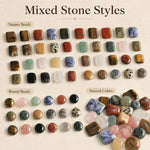 Accessori fai da te con perline naturali per bracciali e collane, Large Picture Jasper Bead, Large Red Agate Bead, Large Blue Lace Stone Bead, Large Tiger Eye Stone Bead, Large Spotted Stone Bead, Large Bloodstone Bead, Large Moss Agate Bead           ...
