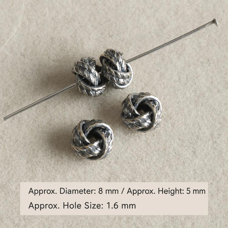 Set di 5 distanziatori e perline vintage in argento resistenti all'ossidazione, accessori fai da te, Twisted Bead, Auspicious Cloud Spacer, Textured Saucer Bead, Irregular Shape Bead, Small Bead, Irregular Saucer Bead, Circle Bead, Coin Bead           ...