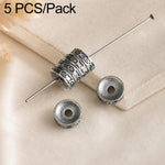 Set di 5 distanziatori e perline vintage in argento resistenti all'ossidazione, accessori fai da te, Twisted Bead, Auspicious Cloud Spacer, Textured Saucer Bead, Irregular Shape Bead, Small Bead, Irregular Saucer Bead, Circle Bead, Coin Bead           ...