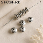 Set di 5 distanziatori e perline vintage in argento resistenti all'ossidazione, accessori fai da te, Twisted Bead, Auspicious Cloud Spacer, Textured Saucer Bead, Irregular Shape Bead, Small Bead, Irregular Saucer Bead, Circle Bead, Coin Bead           ...