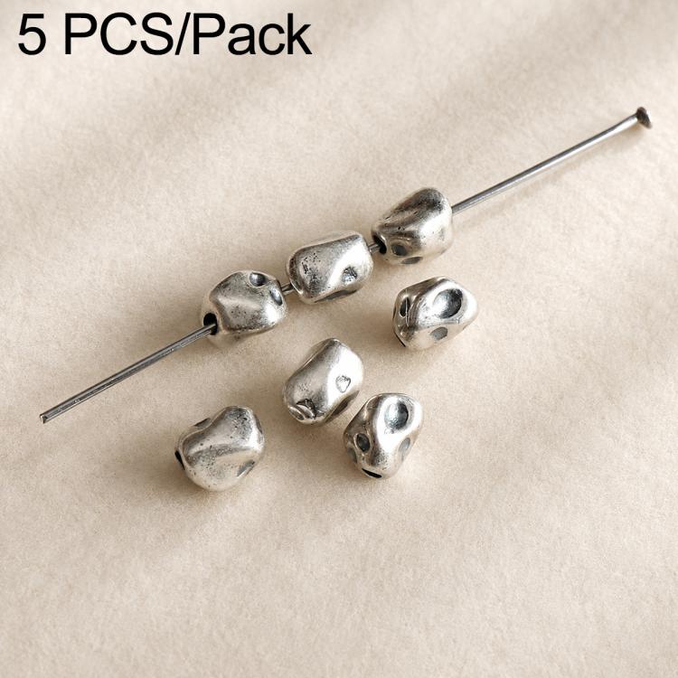 Set di 5 distanziatori e perline vintage in argento resistenti all'ossidazione, accessori fai da te, Twisted Bead, Auspicious Cloud Spacer, Textured Saucer Bead, Irregular Shape Bead, Small Bead, Irregular Saucer Bead, Circle Bead, Coin Bead           ...